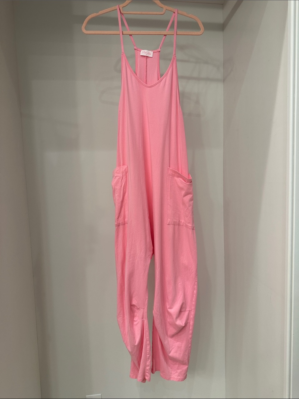 Pink Lily size small pink Women's Relaxed Pocket Jumpsuit. Like new